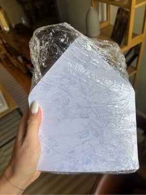 119 count dusty blue rose toile envelope liner - A7 Euro Flap Envelope Liner